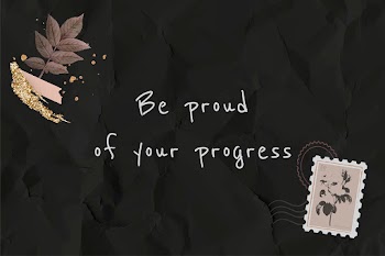 Quote be proud of your progress on paper texture background