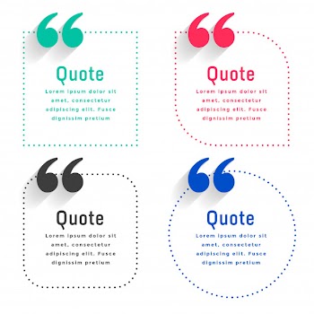Quotes template set in dots line style Free Vector