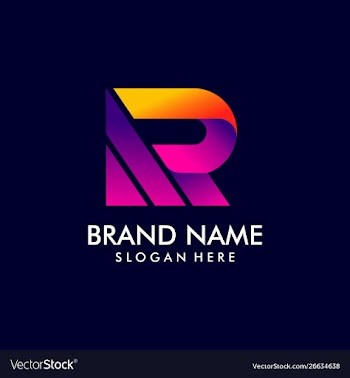 R letter logo initial r logo with gradient style vector image