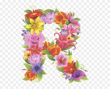 Английский Алфавит, Буква R, Цветочный Алфавит, Цветы, - Letter R In Flowers Png