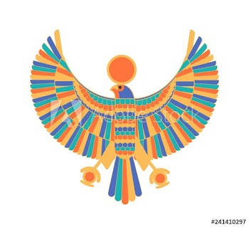Ra - god, creator, deity or mythological creature depicted as falcon and sun disk