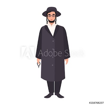 Rabbi with payot wearing traditional clothes and hat