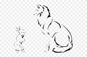 Rabbit And Wolf Tattoo By Blue Storm Spirit On Deviantart - Rabbit And Wolf Tattoo