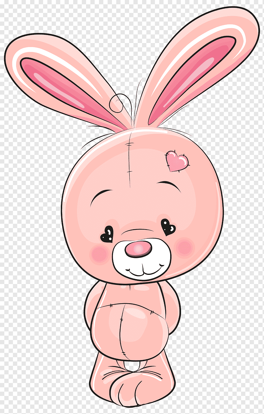 Rabbit Cartoon Drawing, Cute Pink Bunny, pink bunny, mammal, child, hand png