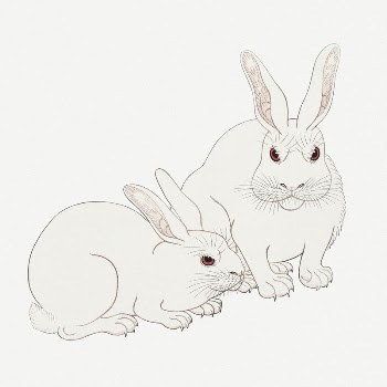 Rabbit collage element, Japanese vintage | Free PSD Illustration - rawpixel