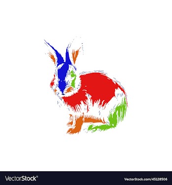 rabbit colorful creative design