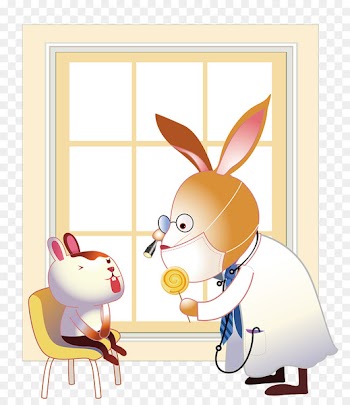 Rabbit Easter Bunny Physician Dentist Illustration - rabbit dentist 