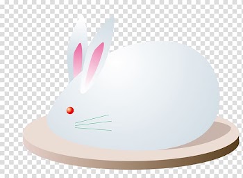 Rabbit, Flat white cartoon rabbit transparent background PNG clipart