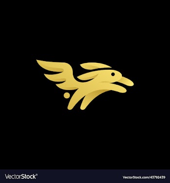 rabbit fly winged modern simple logo