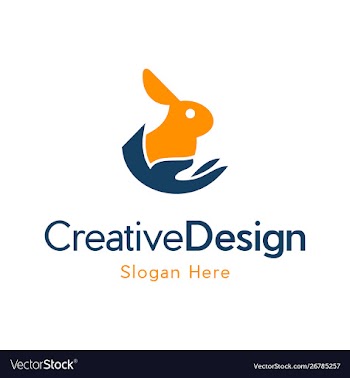 Rabbit hand safety care creative logo vector image