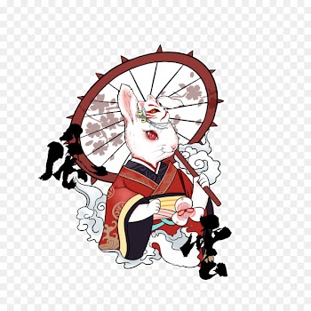 Rabbit Illustration Samurai Cartoon Japan - hare baby 