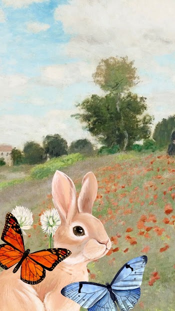 Rabbit in garden iPhone wallpaper, | Free Photo Illustration - rawpixel