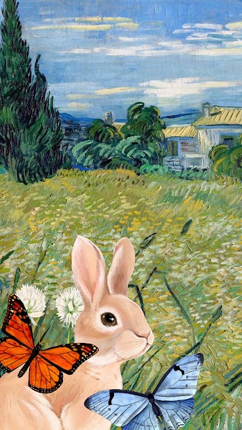 Rabbit in garden iPhone wallpaper, | Free Photo Illustration - rawpixel