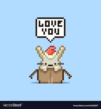 rabbit in red santa hat with text love you