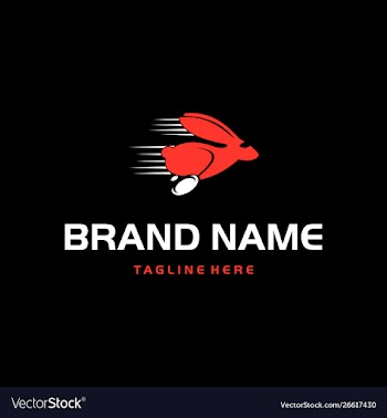 Rabbit jump speed logo design vector image