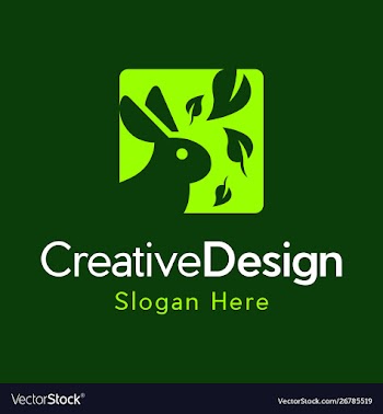 Rabbit leaf naturally creative logo vector image