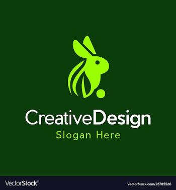 Rabbit leaf naturally creative logo vector image