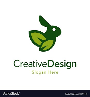 Rabbit leaf naturally creative logo vector image