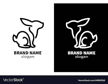 rabbit line art bunny logo design