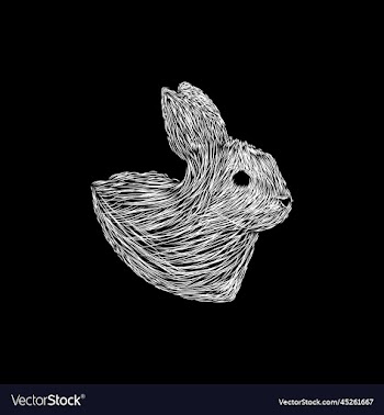 rabbit line artwork creative design