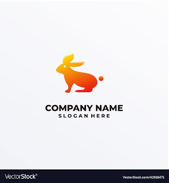rabbit logo design template