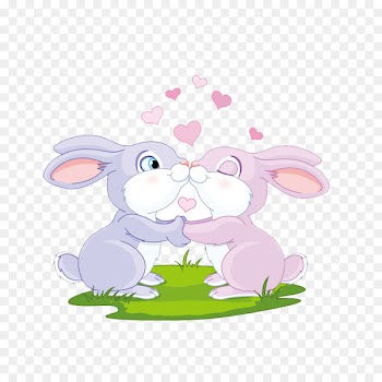 Rabbit Love Cartoon Clip art - Couple bunny 