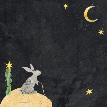 Rabbit moon border background, galaxy | Free Photo - rawpixel
