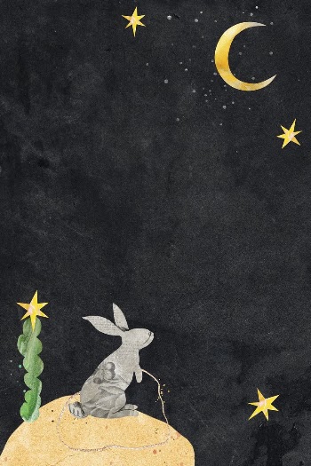 Rabbit moon border background, galaxy | Free Photo - rawpixel