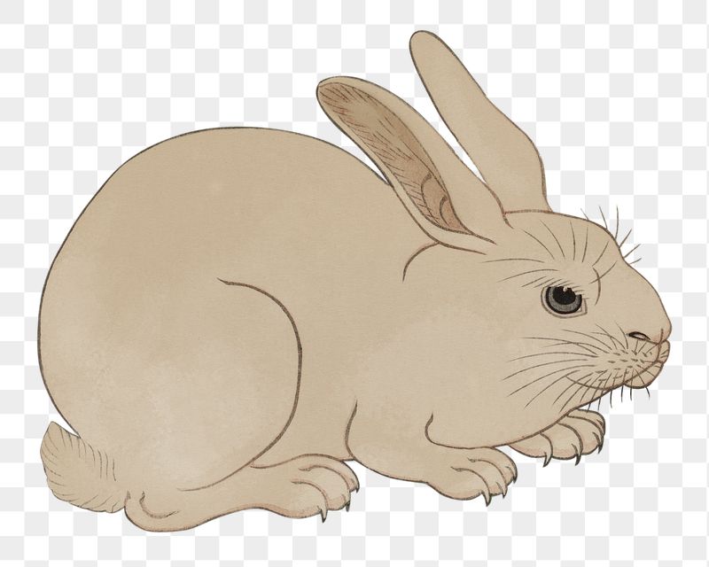 Rabbit png sticker, Ohara Koson's | Free PNG - rawpixel