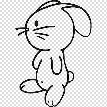 Rabbit Sticker Drawing Line art , Rabbit Line Art transparent background PNG clipart