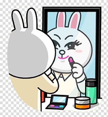 Rabbit Sticker Line Friends Lipstick, rabbit transparent background PNG clipart