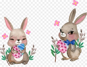 Rabbit Watercolor painting Illustration - Vector hand painted rabbit 