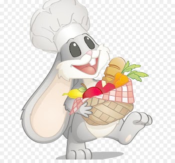 Rabbit White Illustration - Chef Bunny 