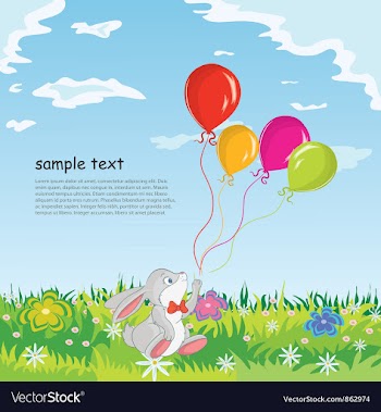 Rabbit with baloons vector image