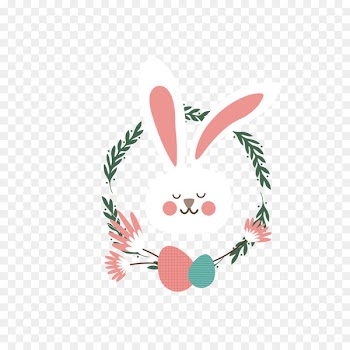 Rabbit Wreath Clip art - Eyes closed cute rabbits vote 