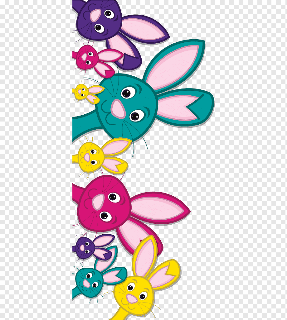 rabbits illustration, Easter Bunny Rabbit, hand colored rabbit, purple, color Splash, painted png