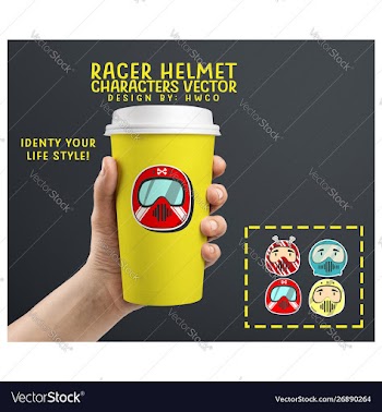 Racer helmet characters vector image
