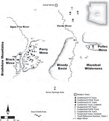 Racetracks of Central Arizona. Numbers correspond with far left ...