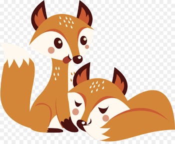 Racibxf3rz Fox Autumn Clip art - Two little foxes 