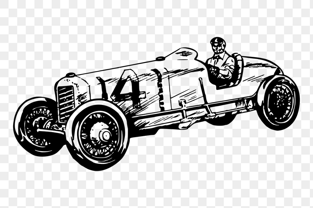 Racing car png sticker, vintage | Free PNG - rawpixel