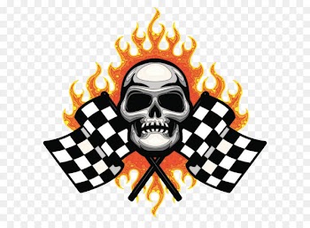 Racing flags Check Clip art - Racing skull 