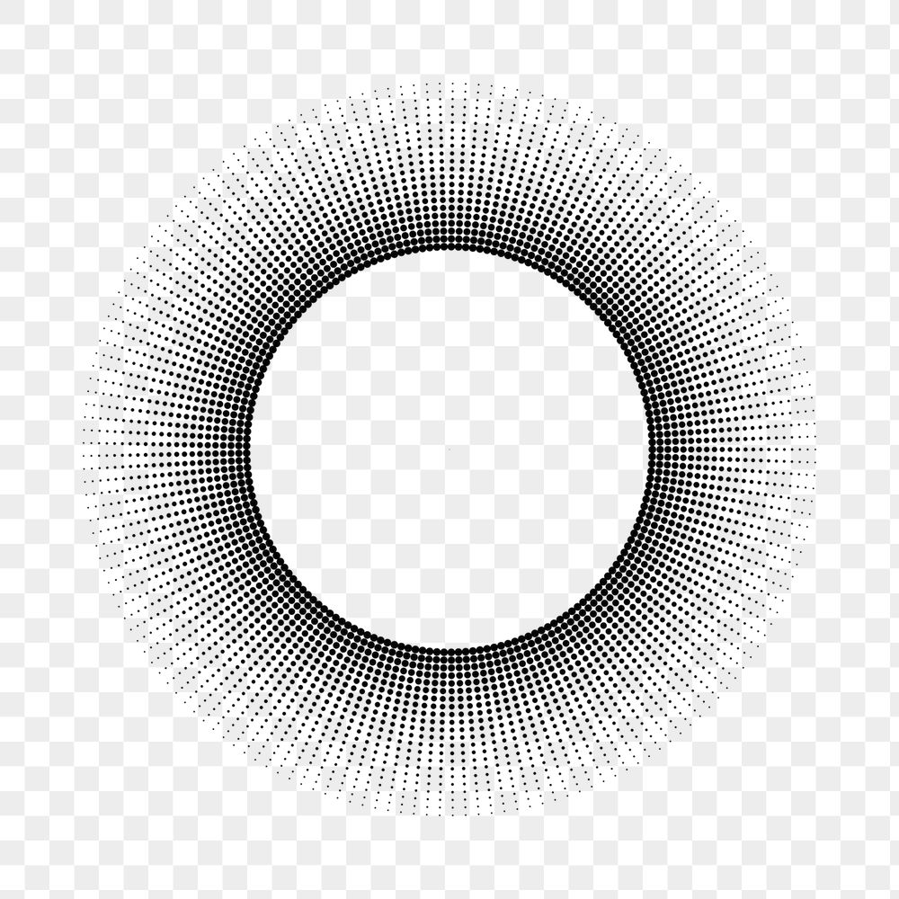 Radial halftone png frame, dotted | Free PNG - rawpixel