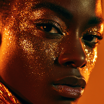 Radiant African Beauty in Gold Dust
