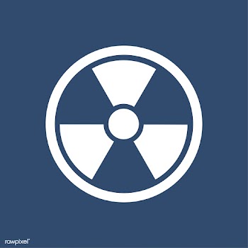 Radiation icon isolated on blue background | Free stock vector - 457747