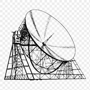 Radio telescope png sticker, vintage | Free PNG - rawpixel