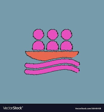 Rafting kayaking team design in hatching style vector image