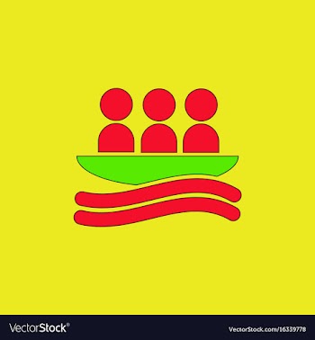 Rafting kayaking team design vector image