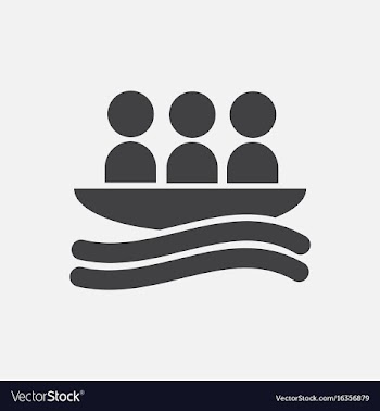 Rafting kayaking team design vector image