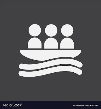 Rafting kayaking team design vector image