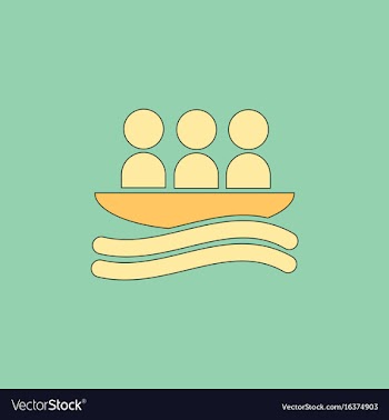 Rafting kayaking team design vector image